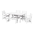 thumbnail image 2 of WestinTrends Ashore 6-Piece Outdoor HDPE Patio Dining Table Set with Bench, White, 2 of 13