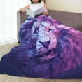 thumbnail image 6 of Honeii Cool Lion Head Print Fleece Blanket - Throw Blanket for Bed, Sofa, Couch, Camping, and Travel , Microplush Ultra Soft Warm Blanket-80"x60", 6 of 7