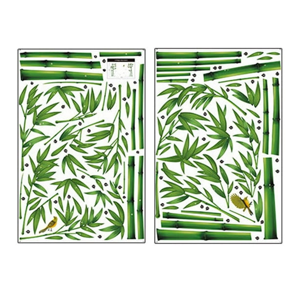 2 pegatinas de pared para pared, diseño de bosque de bambú, fáciles de usar, decoración de pared de PVC, murales de pared para fondo, baño y oficina BLESIY Calcomanías de arte de pared