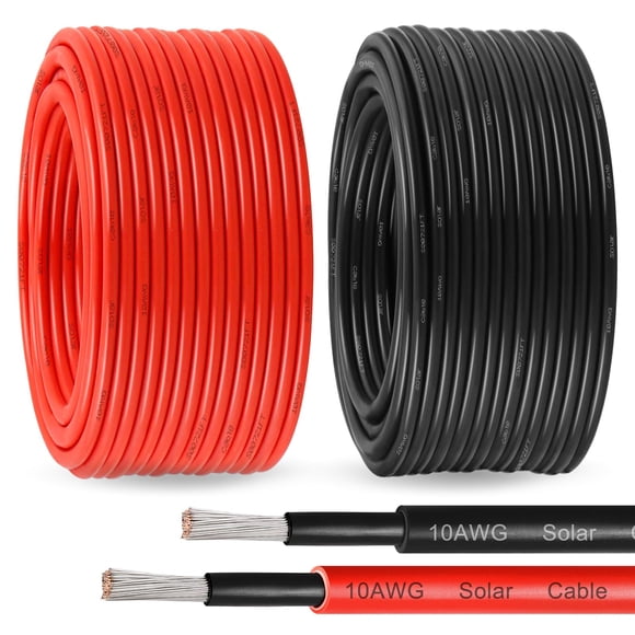 Cable para panel solar MOOKEERF 10 AWG 61 m negro y rojo