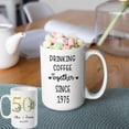 thumbnail image 3 of Customizaholic Personalized Anniversary Mug – Custom Names & Date – “Drinking Coffee Together Since” Cup – Golden 50th Anniversary Gift for Couples, 3 of 6