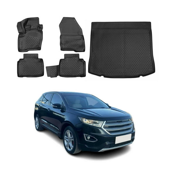 Custom Floor Mats & Cargo Liners for Ford Edge 2015-2019 Black 5 Pcs