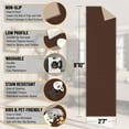 thumbnail image 4 of Ottomanson Solid Hallway Runner Rug 2'7" x 9'10" - Non Slip Low Pile Carpet, Brown, 4 of 15