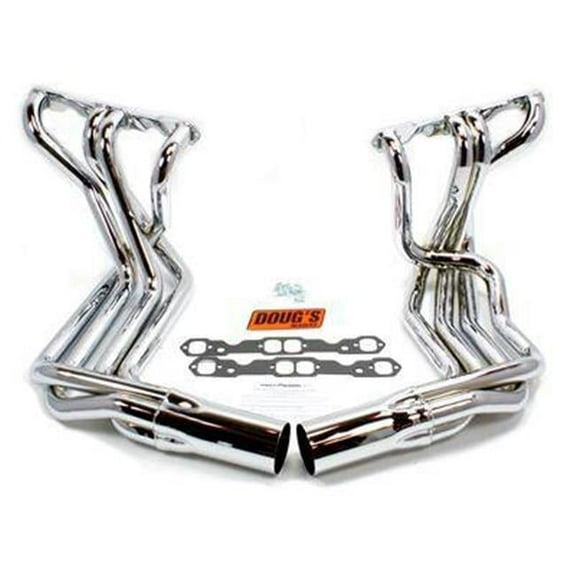 D380-C Small Block Chevy Side Mount Headers - Chrome - 63-82 Vette