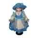 thumbnail image 5 of Muñeca rural de porcelana de 15,75 pulgadas, de pie, de colección. azul, 5 of 9