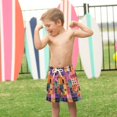 thumbnail image 4 of FORMRS Boys Swim Trunks Quick Dry Mesh Liner Boardshorts Sizes XS-XL, Art Buildings, 4 of 7