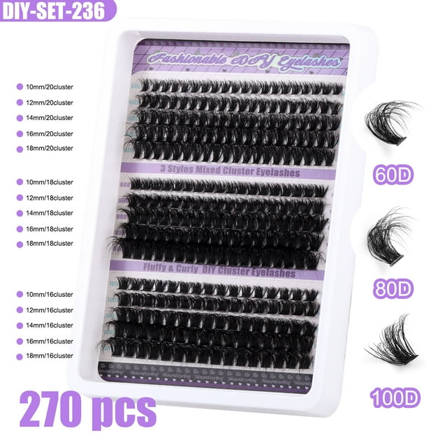 Granjero Gordo 1 caja de paquete de pestañas, paquete de pestañas naturales artificiales reutilizables, pestañas postizas rizadas, DIY-SET-236