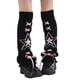 thumbnail image 1 of Punk Grunge Women Knitted Leg Covers with Star Pattern Japanese Sweet Ribbon Bows Leg Warmers Flared Knee Length Socks, 1 of 4