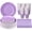 Lavender Purple, variant on 200 Pcs Ivory Paper Plates Napkins and Cups Party Supplies, Disposable Dinnerware Sets for 50 Guests Party Plates Cups Napkins Utensils for Beary First Birthday Wedding Baby Shower Picnic