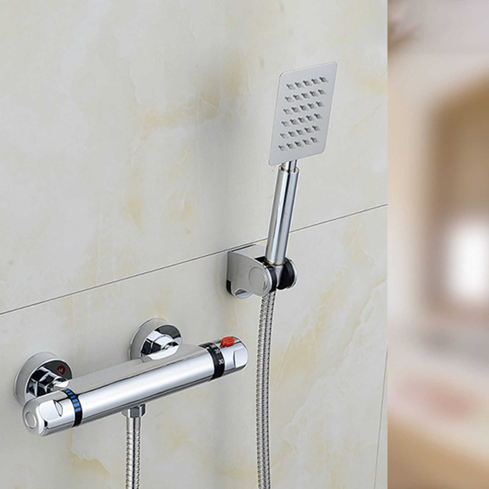 Conceal Wall Mounted Hot Cold Shower Bath Square Mixer Faucet Tap Control Valve 