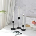 thumbnail image 2 of Set of 3 Black Candlestick Holders Black Candle Holder Black Taper Candle Holders Candle Holders Decorative Candlestick Holder for Home Decor, Wedding, Dinning, Party, Anniversary (Black), 2 of 7