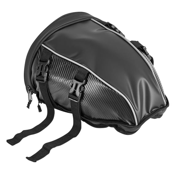 Waterproof 10L Motorcycle Tail Bag with Rain Cover, Shoulder Strap & Inner Pocket - Black