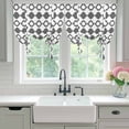 thumbnail image 4 of Vintage Bohemia Balloon Curtains for Bedroom/Front Door/Bathroom, Abstract Geometric Art Simple Boho Dark Gray Tie Up Curtains 63 Inch Length Kitchen Curtains Shades for Windows 46"x63", 4 of 8