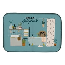 Carolines Treasures CK7524DDM Tan Pekingese in Bathtub Dish Drying Mat 14 x 21" multicolor