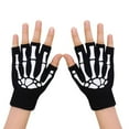 thumbnail image 1 of Guantes de esqueleto unisex Guantes de esqueleto luminosos Guantes sin dedos Mitones de invierno tejidos, 1 of 6