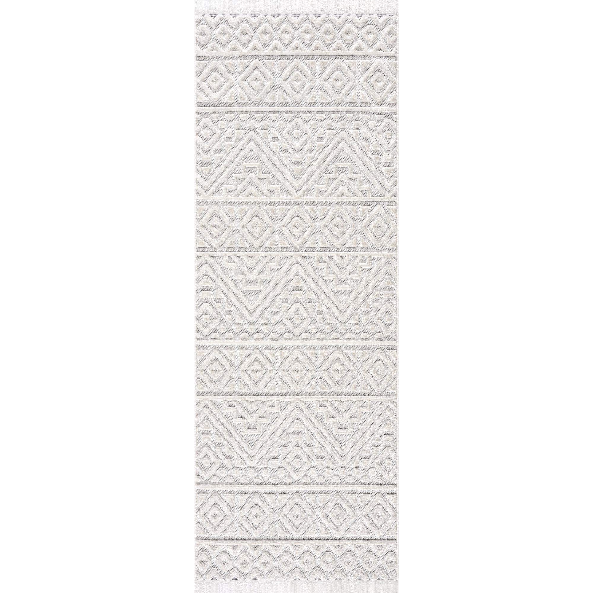 United Weavers Keya Sofi Modern Geometric Runner Rug, White, 2'7" x 7'2"