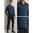 thumbnail image 5 of DARING DIVA Men's Soft Long Sleeve Button Down Business Formal Dress Shirt M Dark Blue, 5 of 5