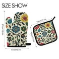 thumbnail image 2 of Yayeee Oven Mitts and Pot Holder Set of 2 Heat Resistant Kitchen Gloves Baking Hot Pad, Vibrant Floral, 2 of 5
