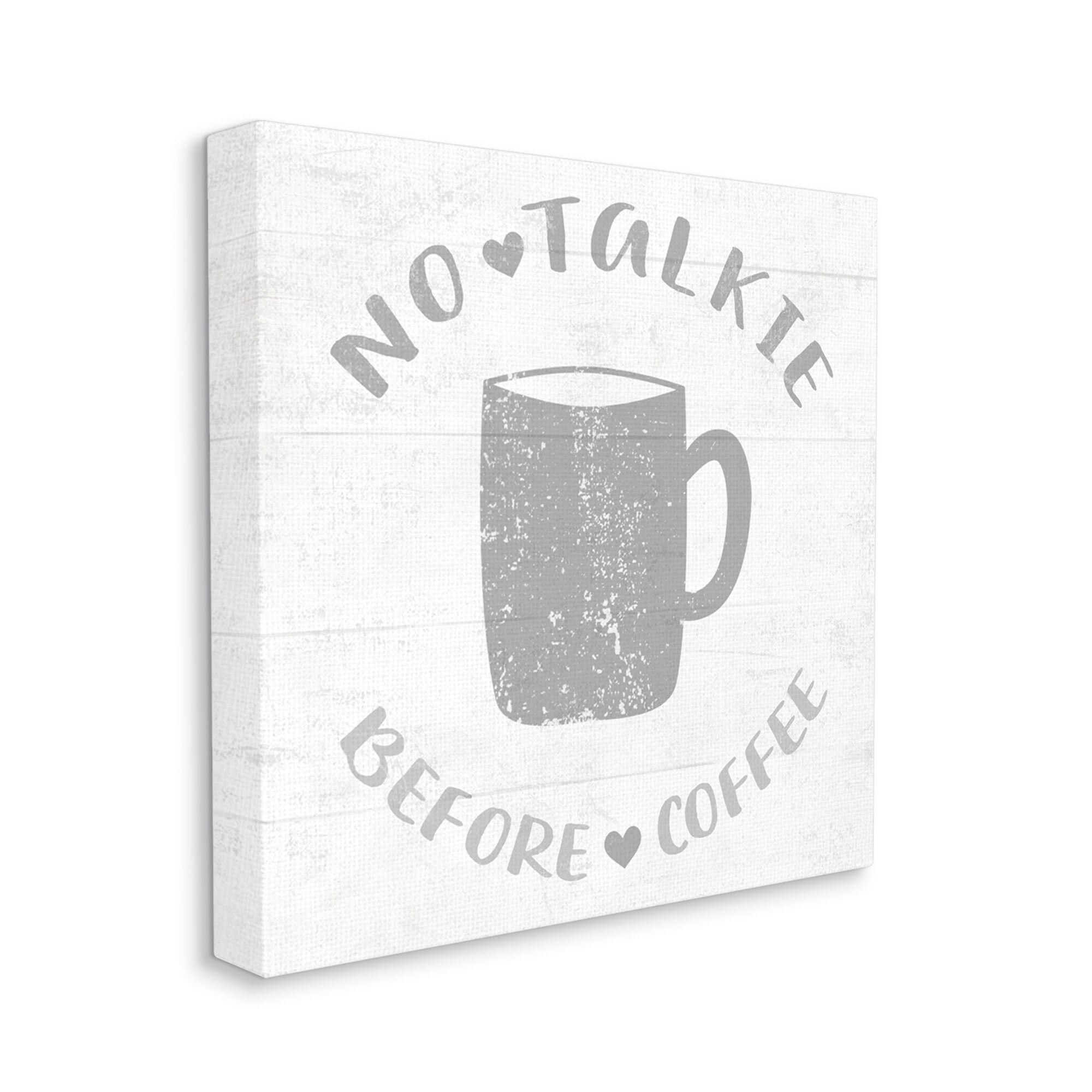 Stupell Industries No Talkie Before Coffee Phrase Grey Drink Mug, 17 x 17,Design by Daphne Polselli