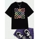 thumbnail image 3 of Women'S Plus Size Casual Crew Neck T-Shirt - Vibrant Geometric Floral Print, Short Sleeve, Medium Stretch, Summer Top for Petite Figures, Casual Summer Top | Vibrant Print Top | Comfortable Fit, 3 of 7