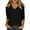 01# Black, variant on Qwertyu Womens Tops 3/4 Sleeve T-shirts for Women Casual V-Neck Three Quarter Length Sleeve Solid Fashion Loose Pullover White 3XL