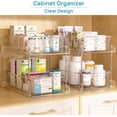 thumbnail image 3 of Organizador de almacenamiento para baño, paquete de 4, organizadores transparentes de 2 niveles debajo del fregadero, contenedor de almacenamiento para encimera de tocador, cajones para botiquín,, 3 of 7