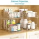 thumbnail image 3 of Organizador de almacenamiento para baño, paquete de 4, organizadores transparentes de 2 niveles debajo del fregadero, contenedor de almacenamiento para encimera de tocador, cajones para botiquín,, 3 of 7