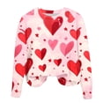 thumbnail image 4 of Jsaierl Chandails en Molleton pour Femmes Saint-Valentin Mignons Imprimé Cœur Chandails en Molleton Tendance Chandail Col Rond Décontracté Manches Longues pour Femmes, 4 of 4