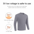 thumbnail image 6 of dzxyzu Thermal Underwear Set for Men Plus Size Three-Speed Temperature Regulation Heated Underwear Set With 28 Heating Zones Winter Washable Heating Baselayer Top & Bottom for Outdoors Sports -Gray, 6 of 9