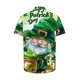 thumbnail image 4 of Día de San Patricio de los Hombres Primavera Verano Cuello Casual Impreso Manga Corta, Poliéster Ligero para Deportes, 4 of 9