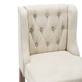 thumbnail image 2 of BELLEZE Counter Height Bar Stools for Kitchen Island Set of 2, Wingback Counter Stools Button Tufted Upholstered Fabric Barstools Island Chairs Farmhouse High Back Dining Room Chairs -Calila (Natural), 2 of 7