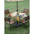 thumbnail image 3 of Easter Bunny Eggs Outdoor Tablecloth - 54x54 Inch Square Dining Table Cover, Spring Tulip Daisy Flowers Leaves Country Waterproof Outdoor Table Cloth with Umbrella Hole & Zipper for Picnic/Patio, 3 of 7