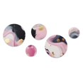 thumbnail image 2 of Designart "Swirls in Gold and Pink Ink II" Abstract Marble Metal Wall Art Set of 5 Piece, 2 of 5