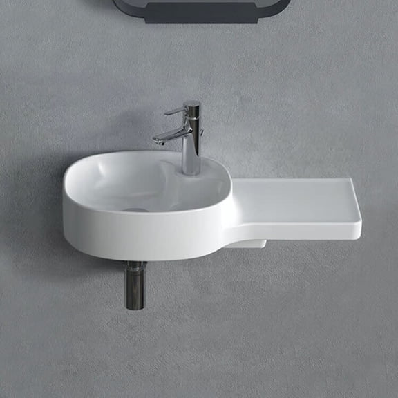 Nameeks Cerastyle 043700-U-One Hole Harmony 25-1/2" Rectangular Ceramic Wall Mount / Drop