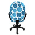 thumbnail image 3 of Abstract Office Chair Slipcover, Blue Toned Shapes with Stripes and Dots Creative Retro Style Illustration, Protective Stretch Decorative Fabric Cover, Standard Size, Blue and Pale Blue, by Ambesonne, 3 of 5