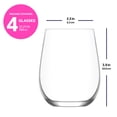 thumbnail image 3 of LAV Stemless 12-Piece 20 oz Clear Wine Glasses Party Set for Red and White Wine Beverages, 3 of 7