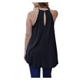thumbnail image 5 of Ichuanyi Women's Summer Halter Spaghetti Strap Lace Hollow Flowy Tank Tops Cami Shirts Pleated Blouse T-Shirt Sleeveless Vest, 5 of 7