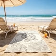 thumbnail image 6 of Beach Towel Bag, Portable Beach Towel Backpack, Integrated Beach Towel with Shoulder Strap, Breathable Cotton Linen Material, Geometric Design, Lightweight and Compact for Travel and Outdoor Use, 6 of 7