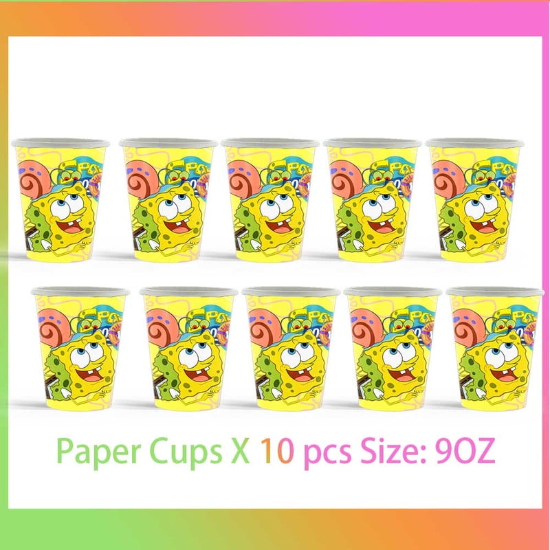 Spongebob Squarepants Party Tableware Set Plates Cup Kit Birthday Supplies Decorations Disposable Dinnerware