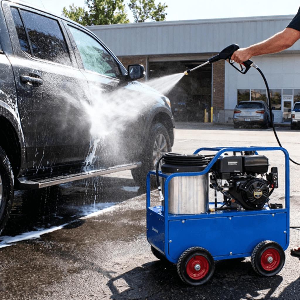 DigMaster Hot Water Pressure Washer 4060 PSI 4.0 GPM 13.5 HP B&S Engine Diesel Heated 212°F AR Pump 304 Tank, Heavy Duty Commercial Cleaner