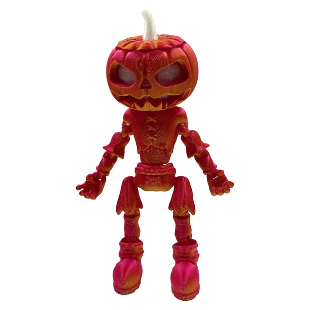 Xihbxyly Calabaza de Halloween con Ojos y Boca Brillantes, Cambio de Color, Adorno Articulado, Decoración Única de Halloween, Efecto Espeluznante Nocturno, Tamaño 17 X 5,6 X 5,6 Cm