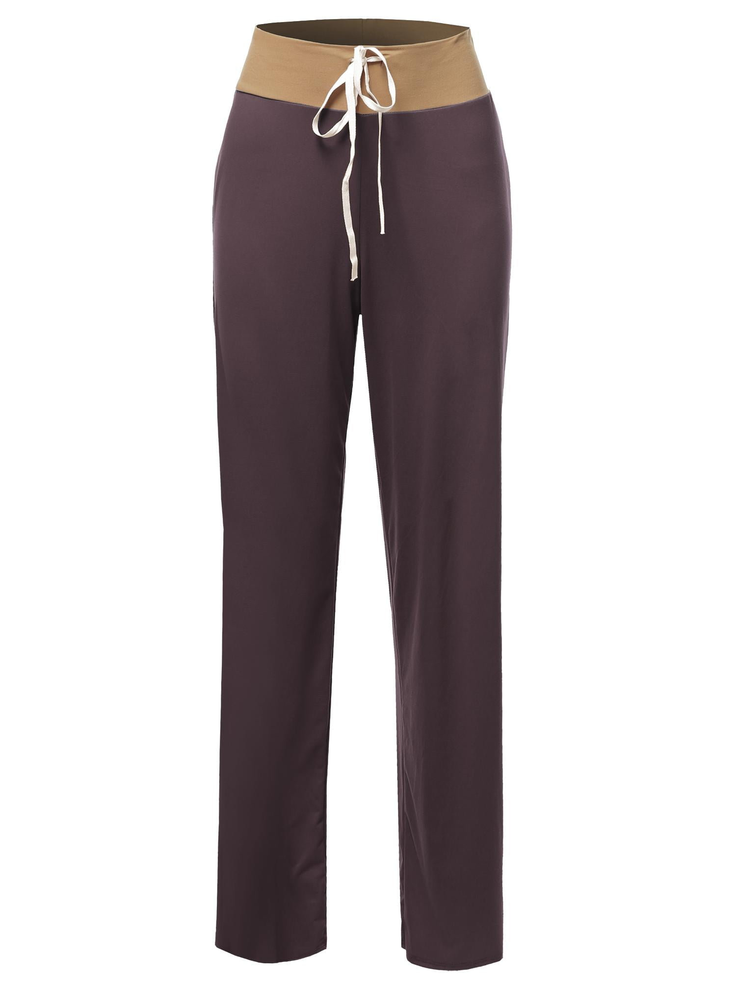FashionOutfit Women's Solid or Printed Wide Leg Super Comfy Yoga Pants