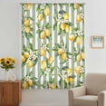 thumbnail image 3 of Spring Lemon Sheer Curtains 108 Inches Extra Long, Botanical Plants Sage Green Stripes Light Filering Curtains, Privacy Drapes Simi Floor to Veiling Curtain for Living Room Bedroom Window Treatment, 3 of 9