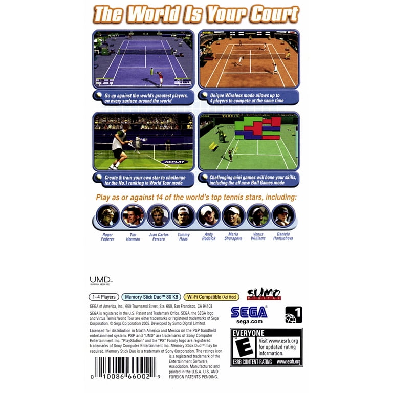 Restored Virtua Tennis World Tour - PlayStation Portable