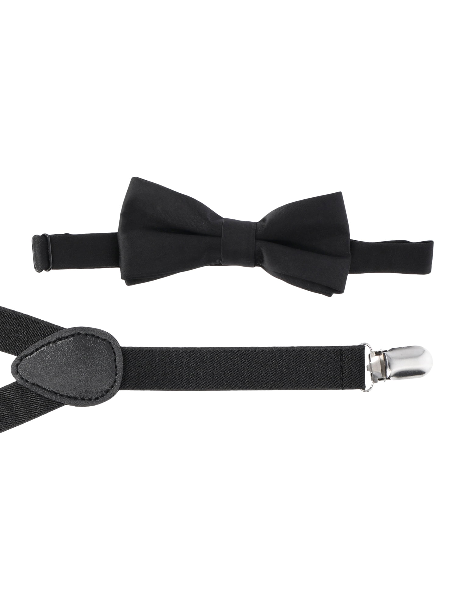 Wonder Nation Boys’ Suspenders and Bow Tie Set Polyester, Black (Boy's)