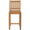 thumbnail image 2 of Teak Wood Elzas Outdoor Patio Barstool without Arms, 2 of 5