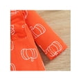thumbnail image 6 of 2Pcs Baby Girl Halloween Outfit, Pumpkin Print Ruffle Long Sleeve Jumpsuit + Hairband Set for Infants, 6 of 9