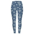 thumbnail image 5 of Cute Print High Waist Yoga Pants that Look Like Jeans Tummy Control Leggings Tights Compression Pants Gym Fitness, 5 of 5