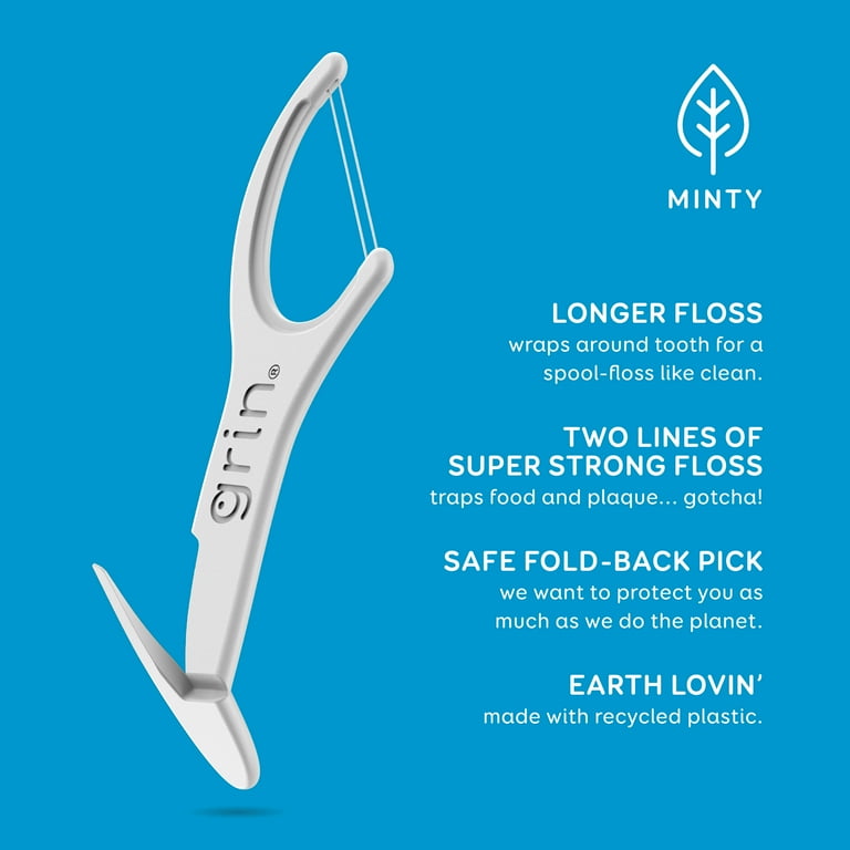 Grin Double Flosspyx - 75 ct - Dental Floss Picks, Flossers, Two