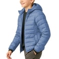 thumbnail image 7 of Zeophrasy Boys Hooded Puffer Jacket Quilted Lightweight Winter Coat Full Zip Warm Windproof Outerwear for Kids, 7 of 7